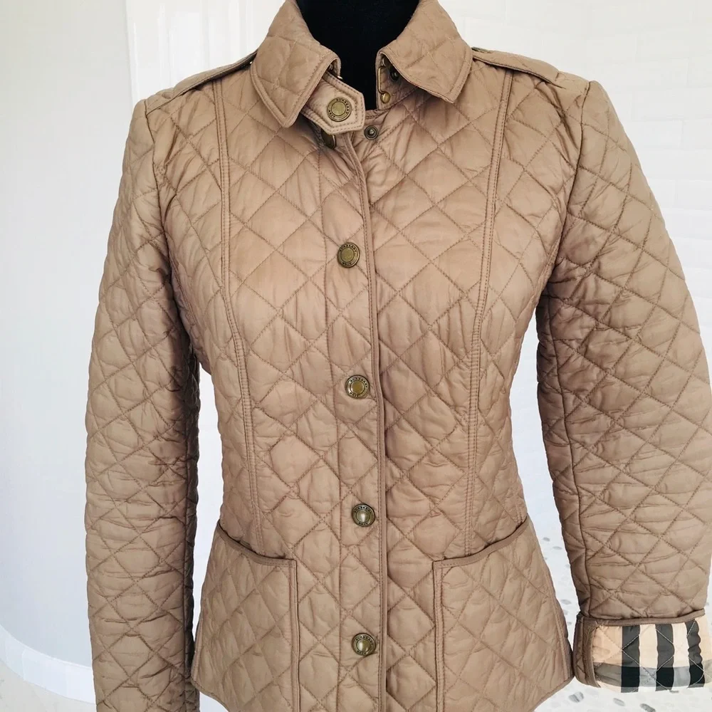 Burberry Brit Classic Quilted Jacket - Taupe - Picture 1 of 4